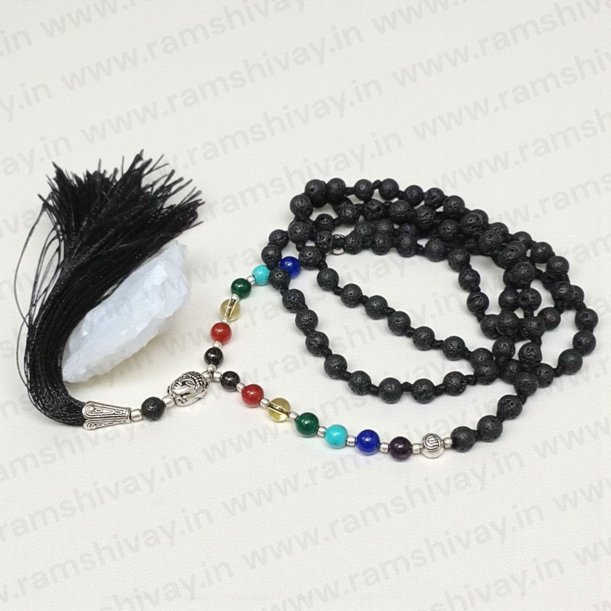 7 Chakra with Lava Mala with Premium Budha Bead | Chakra Healing & Meditation – Ramshivay - Ramshivay