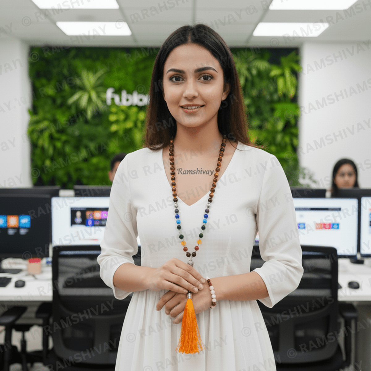 7 Chakra with Tiger Eye Mala (7 Chakra Mala) 108+1 Beads with Lab Certificate | For Healing, Protection & Energy Balance – Ramshivay - Ramshivay