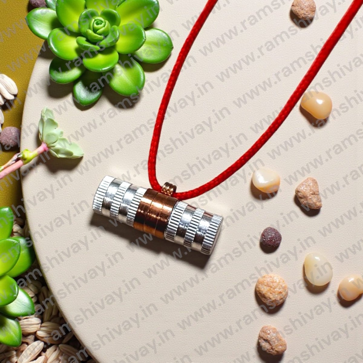 Arabian Style Taweez | Copper Tabiz with Bhojpatra & Thread | Traditional Spiritual Amulet – Ramshivay - Ramshivay