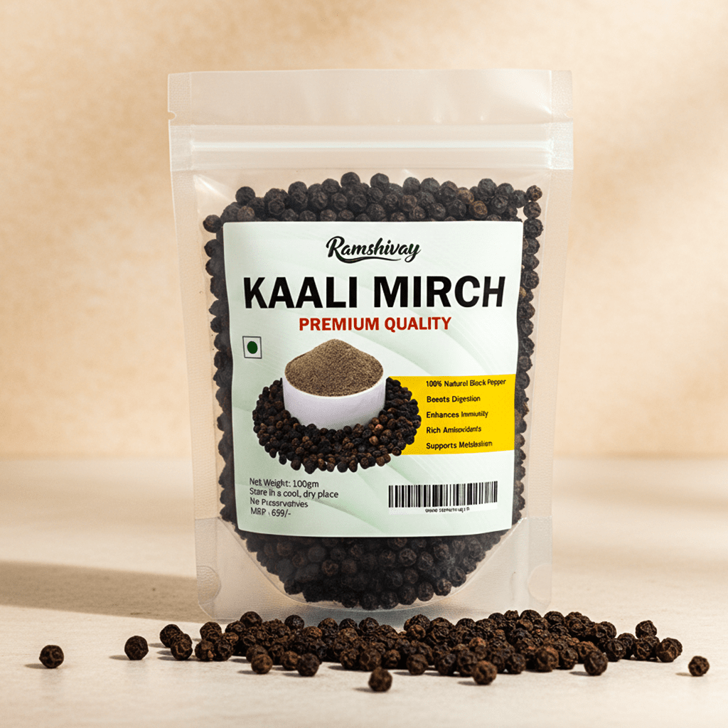 Black Pepper Whole 100gm with Ultra - Pure Extra Bold Quality | Ayurvedic Use & Natural Remedies – Ramshivay - Ramshivay