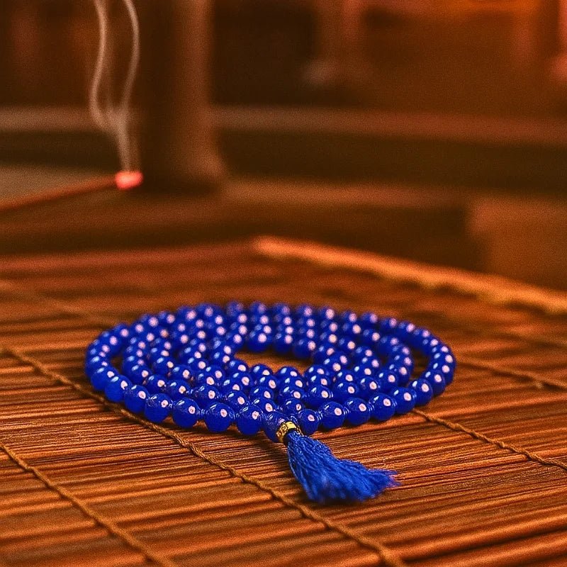 Blue Hakik (Agate) Mala 6MM with Lab Certificate | Enhances Calm & Mental Focus – Ramshivay - Ramshivay