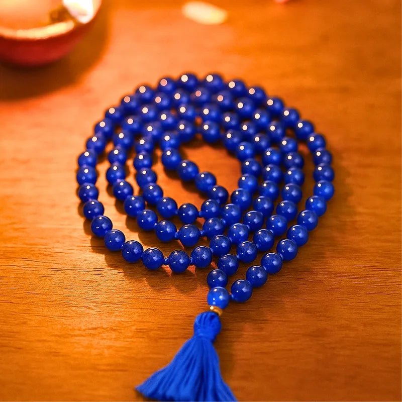 Blue Hakik (Agate) Mala 6MM with Lab Certificate | Enhances Calm & Mental Focus – Ramshivay - Ramshivay