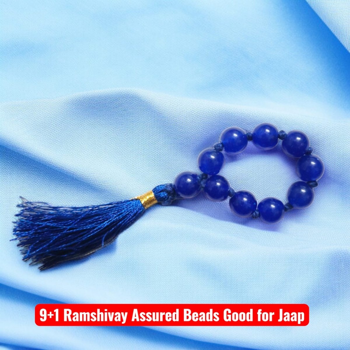 Blue Hakik Finger Mala - 9+1 Beads with Lab Certificate | Easy Jaap & Travel - Friendly – Ramshivay - Ramshivay
