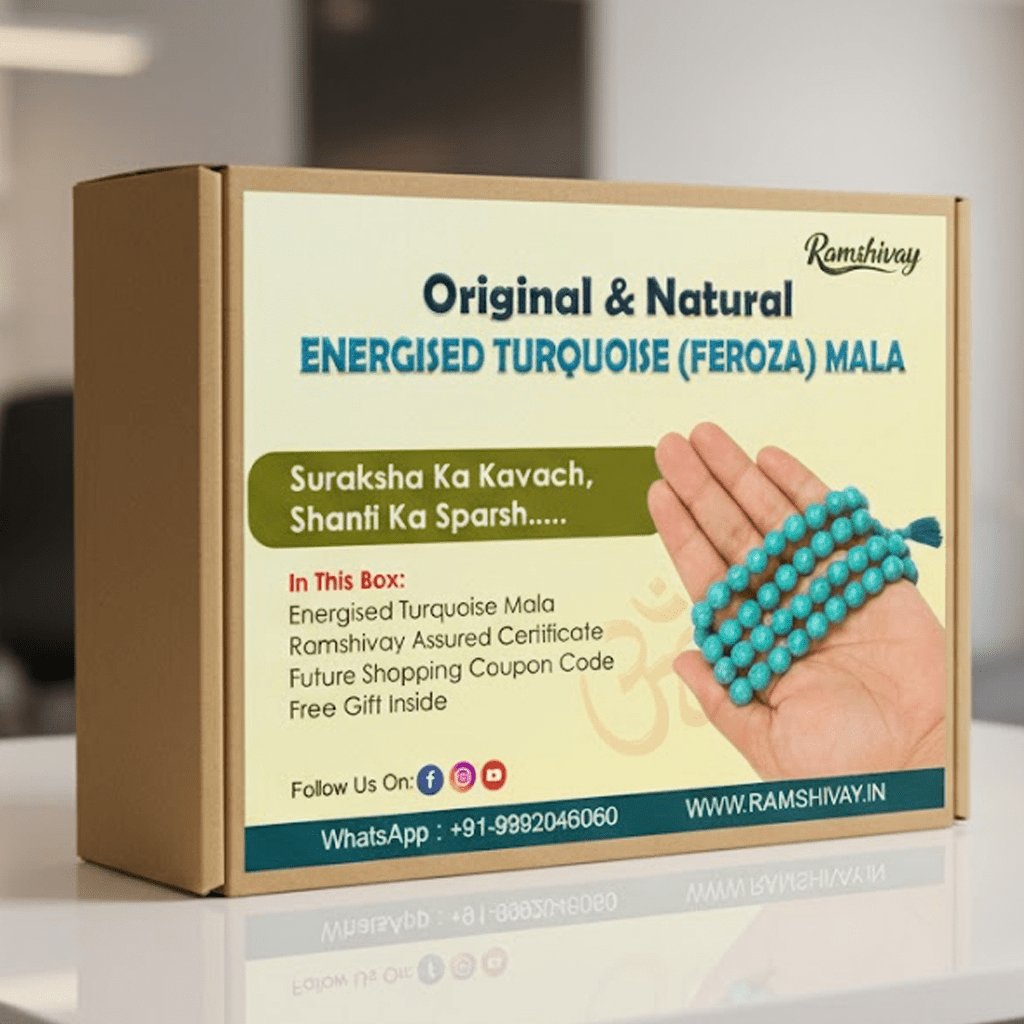 Blue Magnesite Turquoise Mala 6MM Beads with Lab Certificate | 108+1 Beads for Success in All Aspects – Ramshivay - Ramshivay