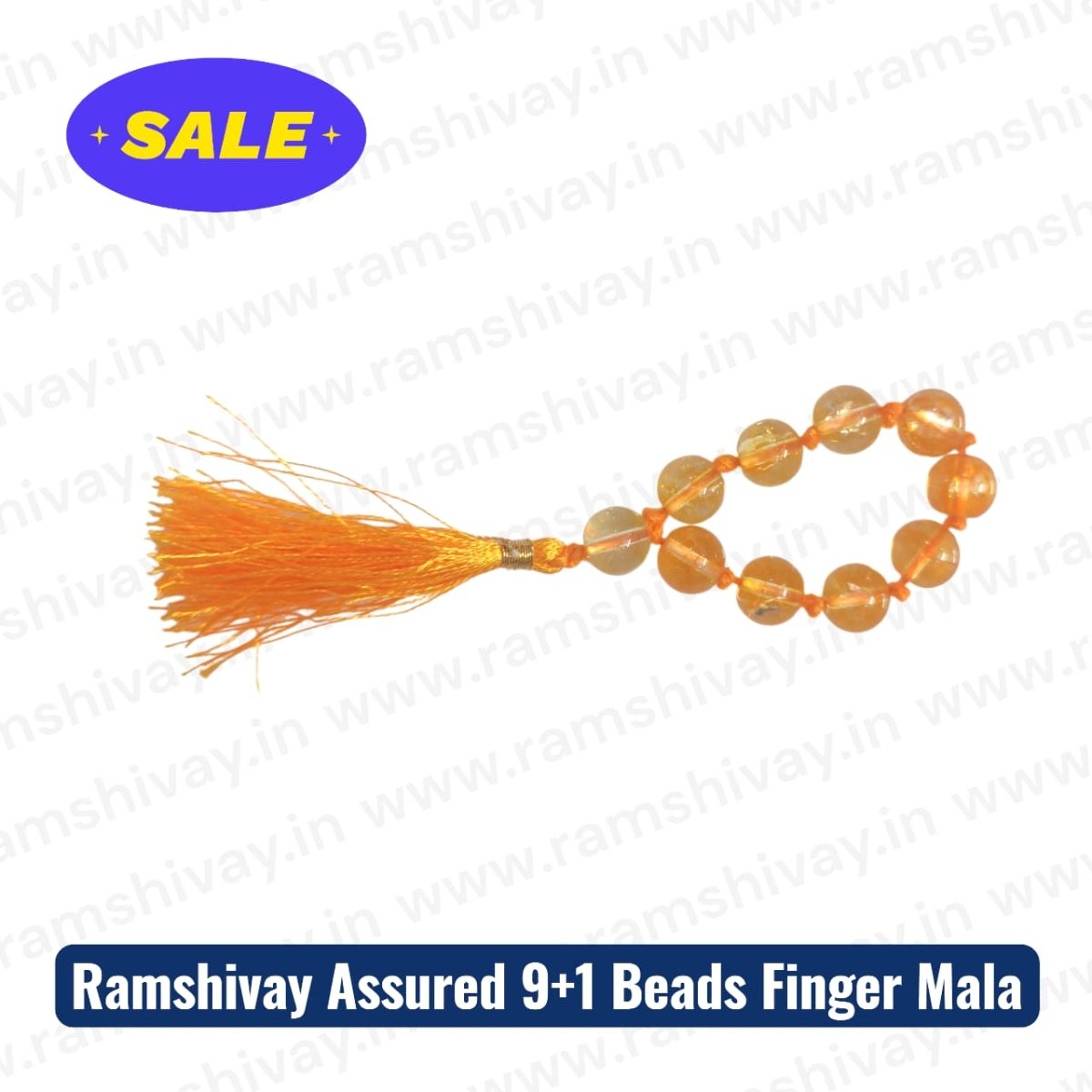 Citrine Finger Mala with 9+1 Beads (8MM) & Lab Certificate | Easy Finger Jaap Mala – Ramshivay - Ramshivay