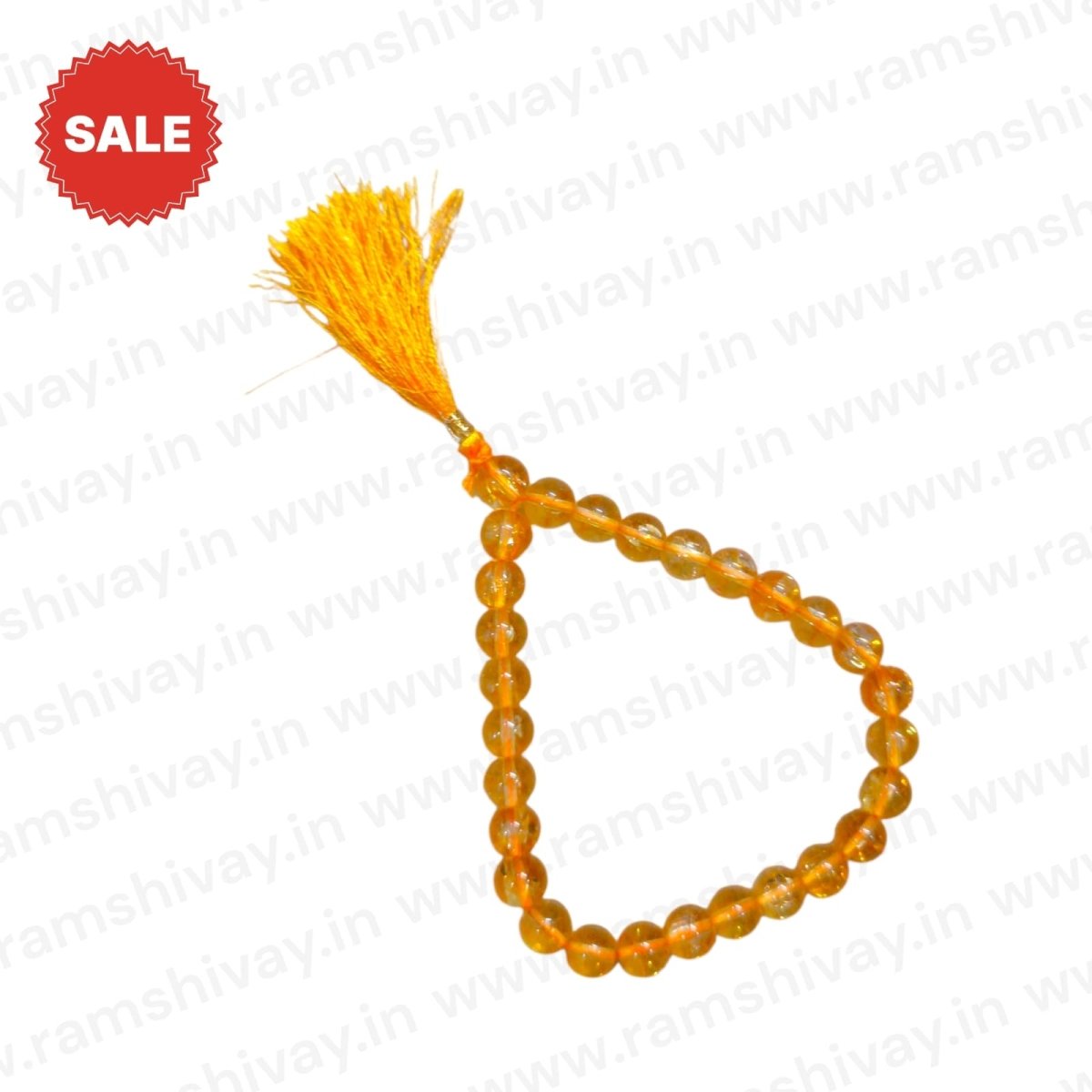 Citrine Mala 27+1 Beads with Lab Certificate | Wealth, Confidence & Success – Ramshivay - Ramshivay