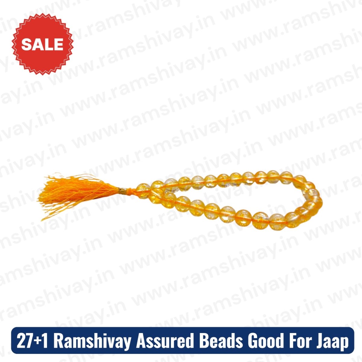 Citrine Mala 27+1 Beads with Lab Certificate | Wealth, Confidence & Success – Ramshivay - Ramshivay
