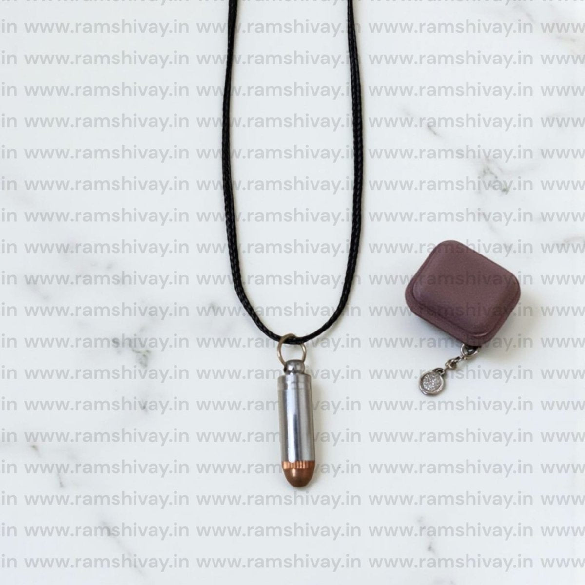 Copper Taweez with White Metal | Bullet Style Taweez with Screw Lock Protection | Spiritual Safeguard Amulet – Ramshivay - Ramshivay