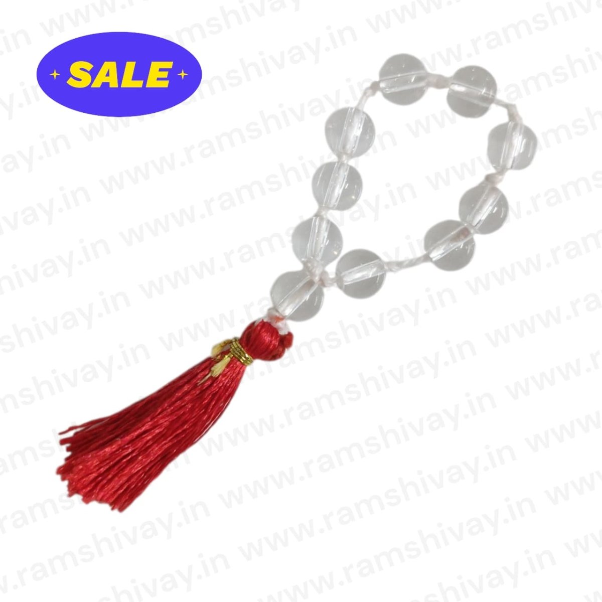 Crystal Finger Mala - 9+1 Beads | 8MM Sphatik Mala with Lab Certificate | Easy Jaap & Travel Use – Ramshivay - Ramshivay