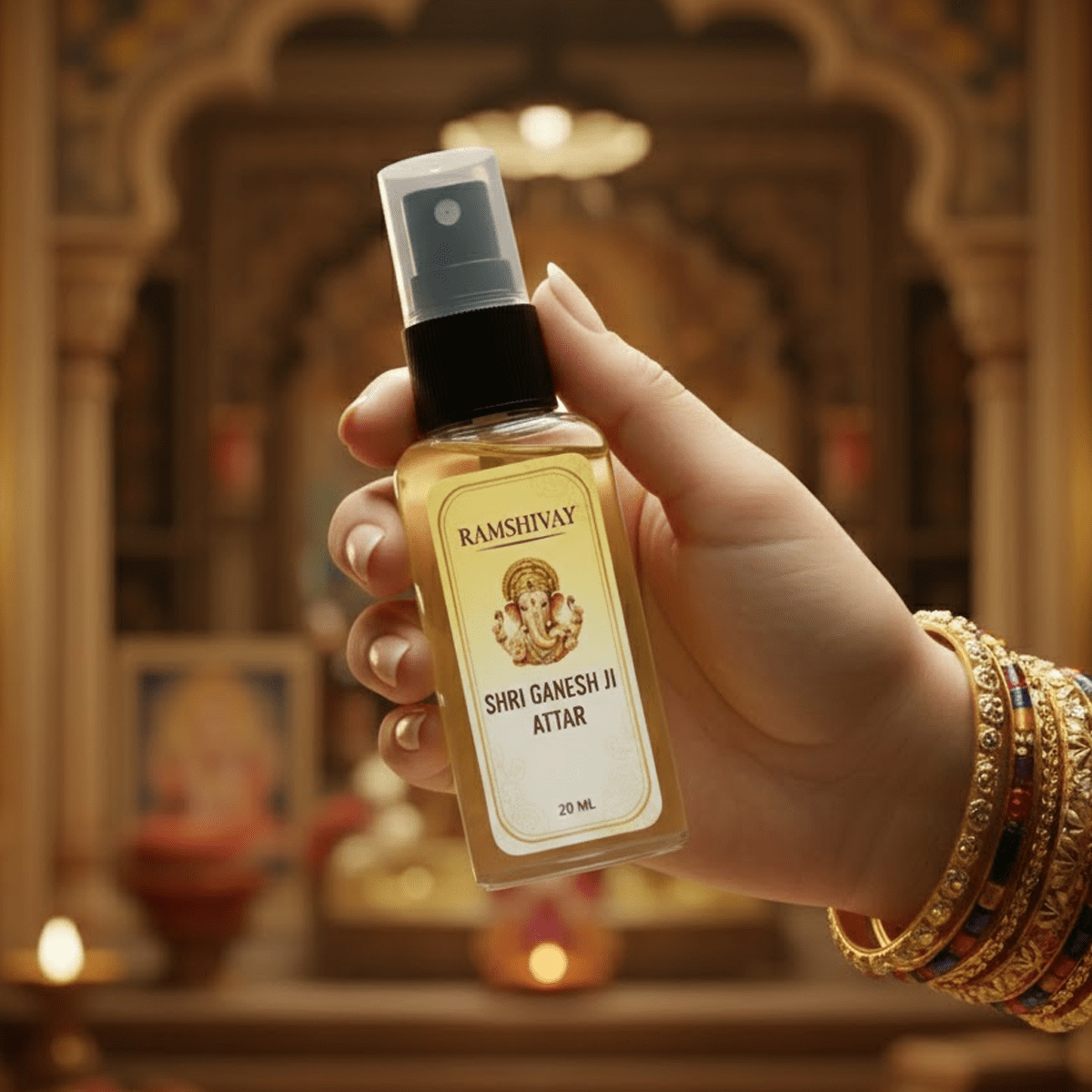Ganesh Ji Spray Attar - 20ml (Pack of 5) Floral Fragrance for Puja – Ramshivay - Ramshivay