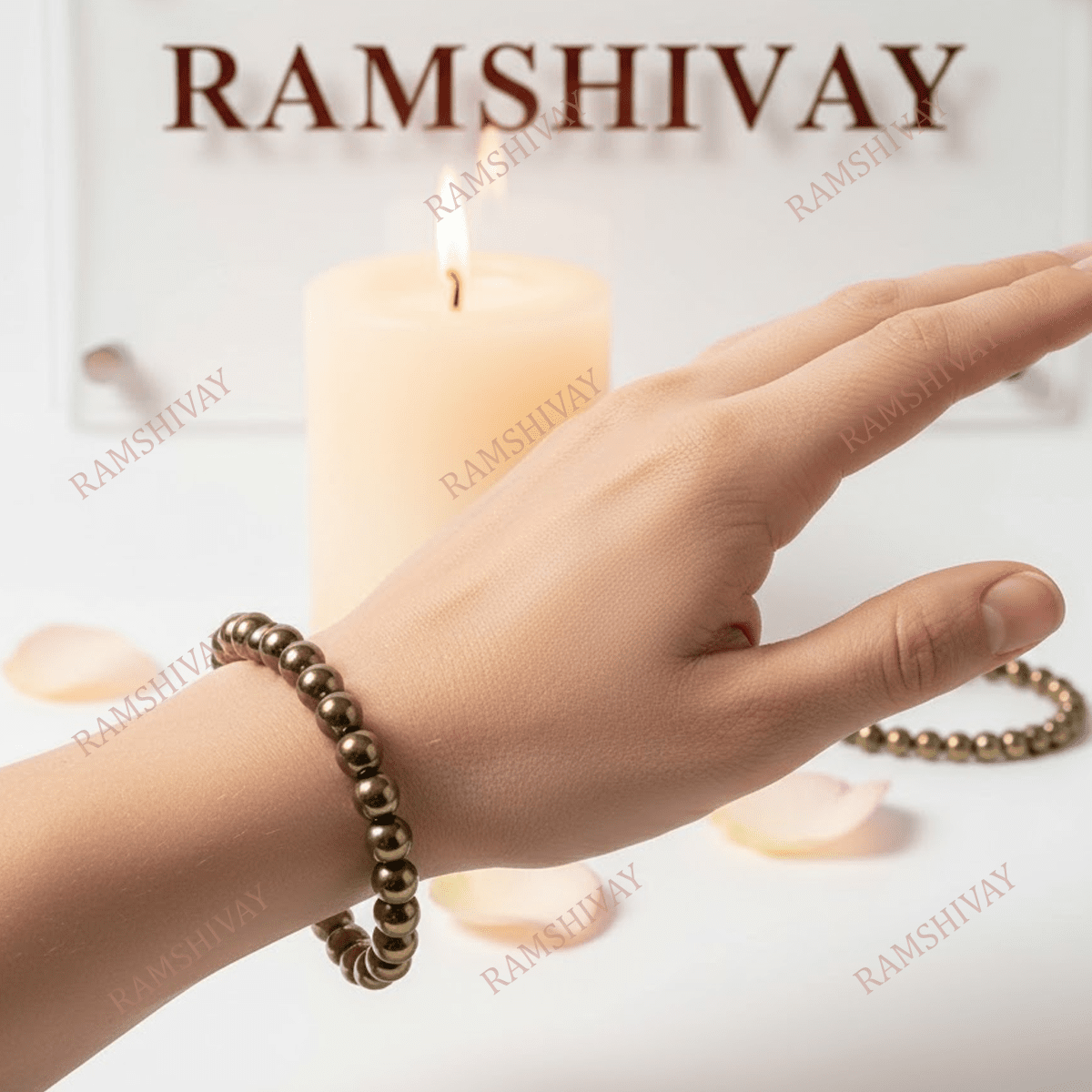 Golden Pyrite Bracelet (8mm) with Lab Certificate for Wealth & Energy – Ramshivay - Ramshivay