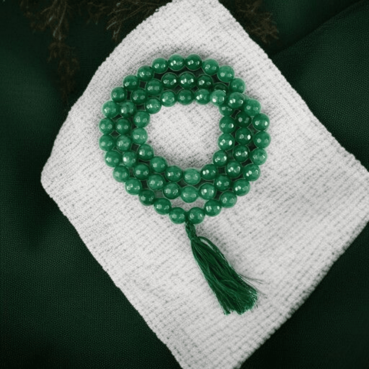 Green Agate Mala 8MM with Lab Certificate | 108+1 Beads for Positivity & Emotional Balance – Ramshivay - Ramshivay