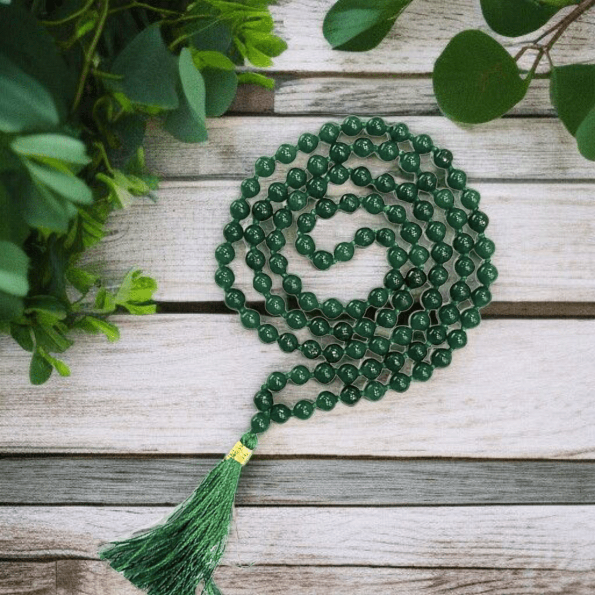 Green Agate Mala 8MM with Lab Certificate | 108+1 Beads for Positivity & Emotional Balance – Ramshivay - Ramshivay