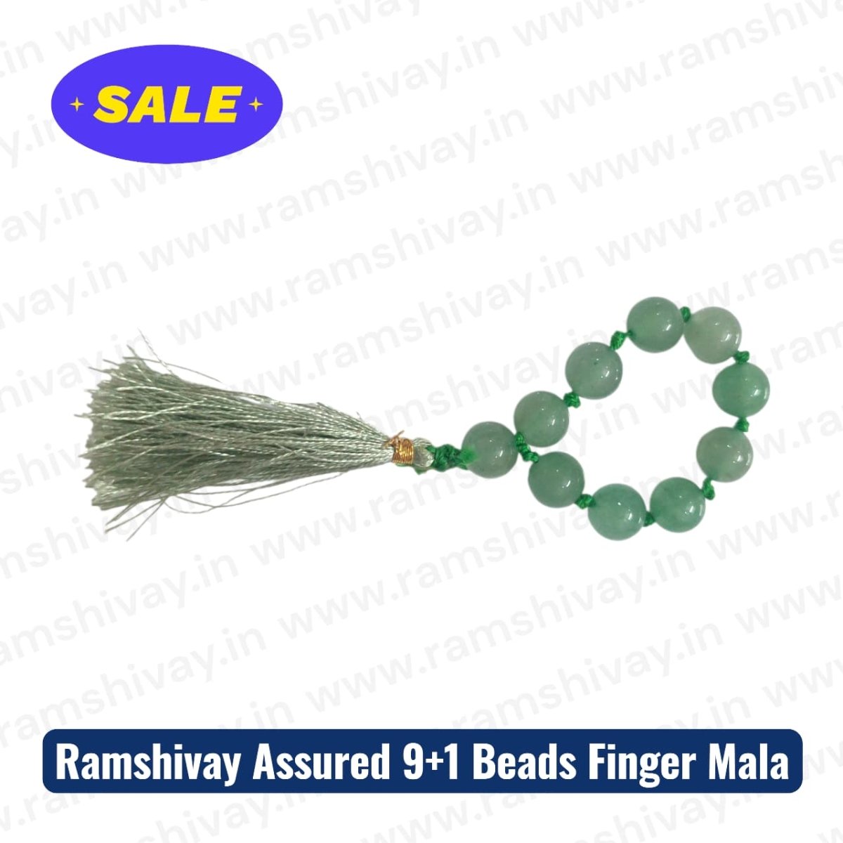 Green Aventurine Finger Mala (9+1 Beads, 8MM) with Lab Certificate | Best for Finger Jaap & Travel – Ramshivay - Ramshivay