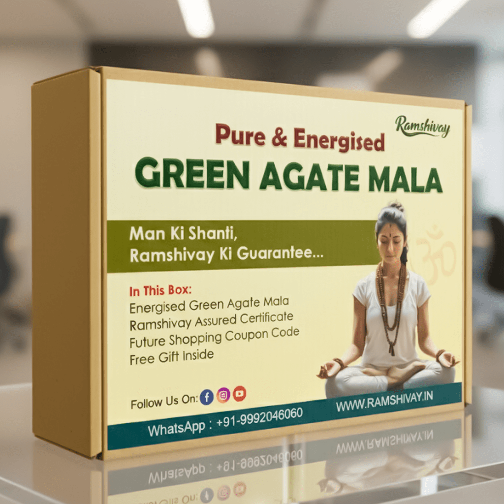 Green Hakik (Agate) Mala 6MM with Lab Certificate | For Meditation & Spiritual Practice – Ramshivay - Ramshivay