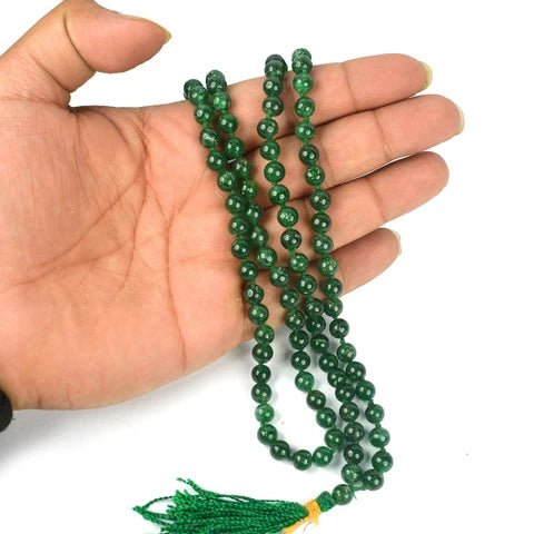 Green Hakik (Agate) Mala 6MM with Lab Certificate | For Meditation & Spiritual Practice – Ramshivay - Ramshivay