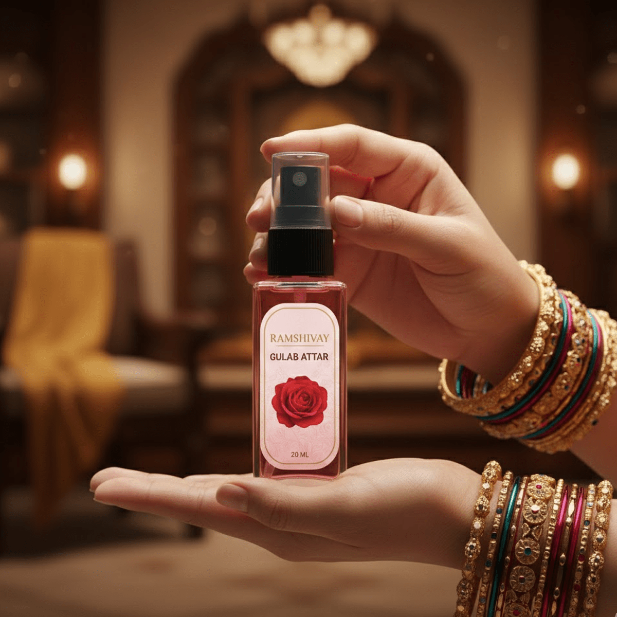 Gulab Spray Attar - 20ml (Pack of 5) Floral Fragrance for Puja – Ramshivay - Ramshivay