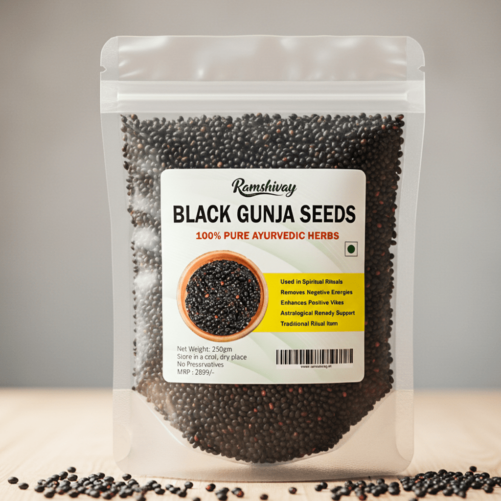 Gunja Black Beads (Kali Chirmi Seeds) – Natural Dried Black Ratti for Traditional & Decorative Use | 250gm – Ramshivay - Ramshivay