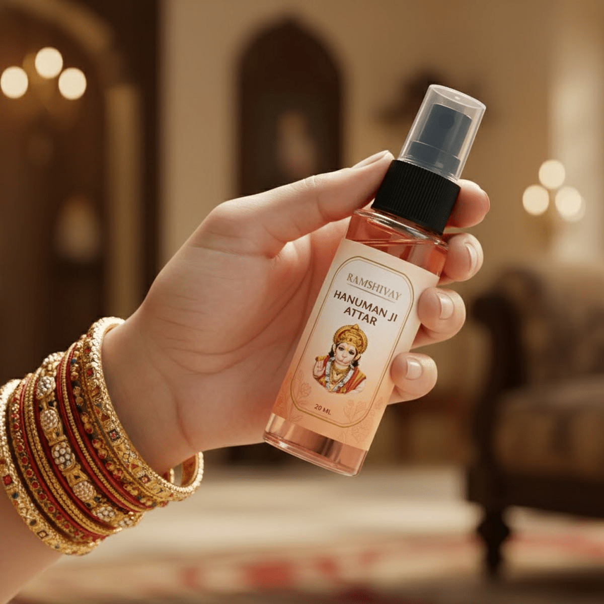 Hanuman Ji Spray Attar - 20ml (Pack of 5) Floral Fragrance for Puja – Ramshivay - Ramshivay