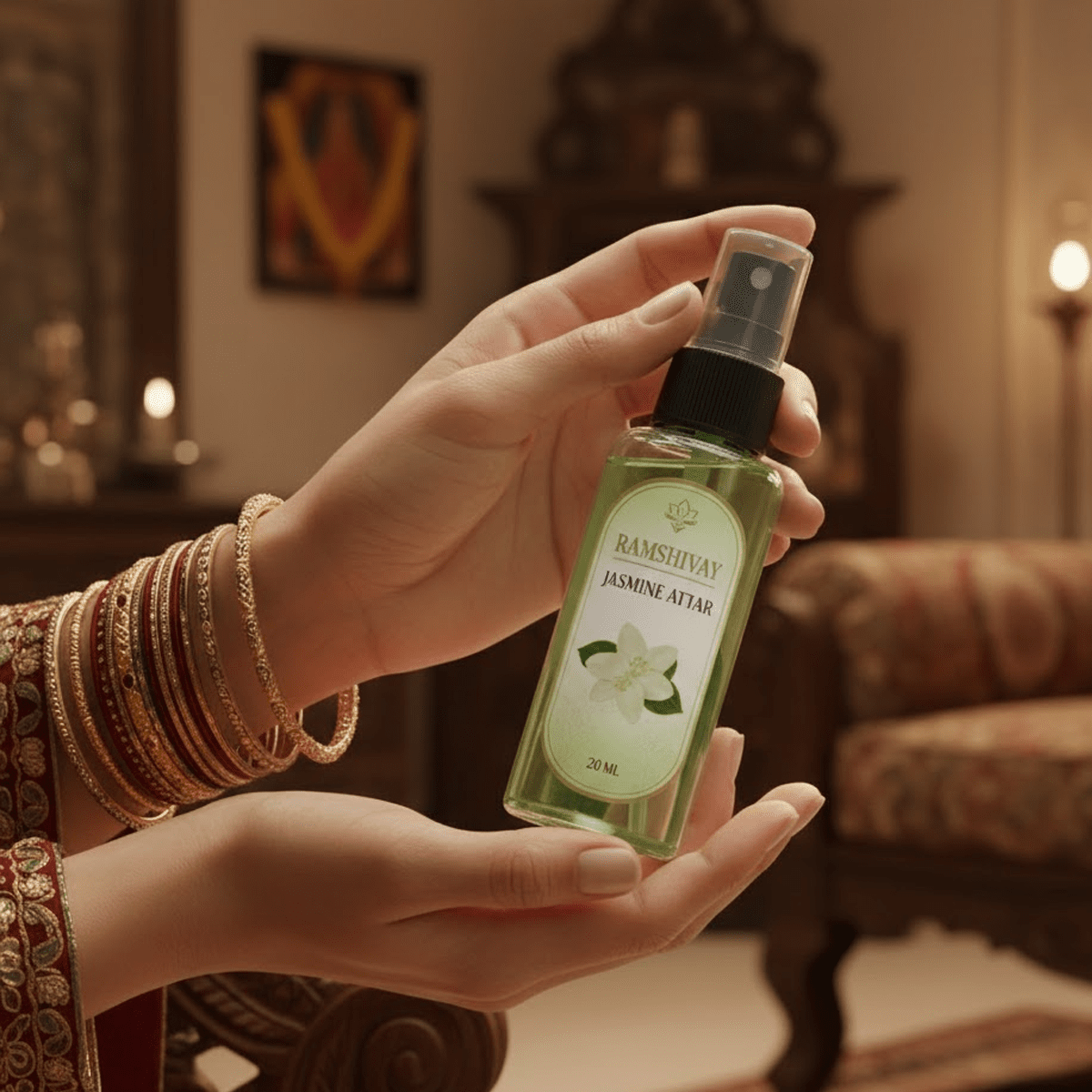 Jasmine Spray Attar - 20ml (Pack of 5) Floral Fragrance for Puja – Ramshivay - Ramshivay