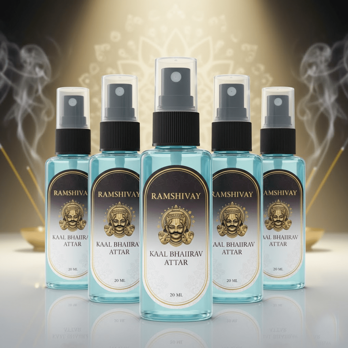 Kaal Bhairav Ji Spray Attar - 20ml (Pack of 5) Floral Fragrance for Puja – Ramshivay - Ramshivay
