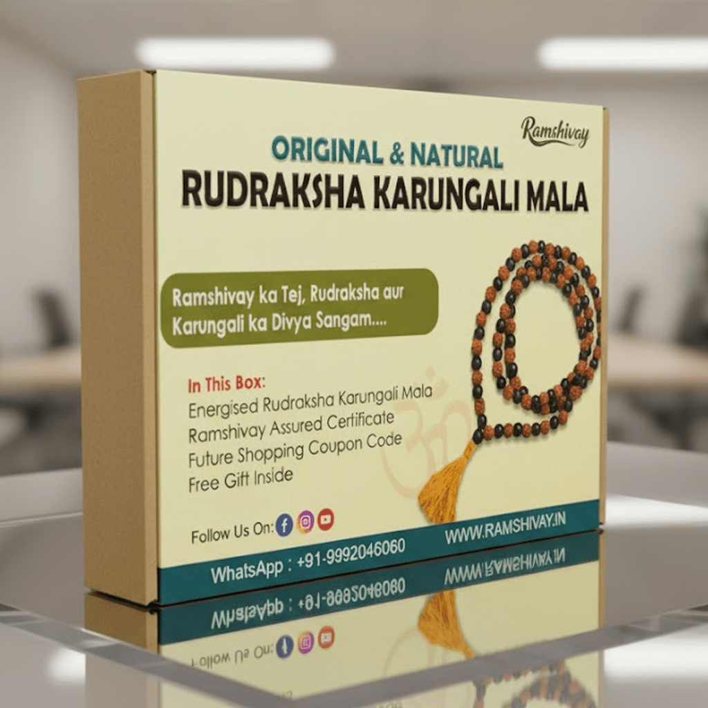 Karungali Rudraksha Mala 8MM with Lab Certificate | 108+1 Beads for Strength, Focus & Spiritual Growth – Ramshivay - Ramshivay