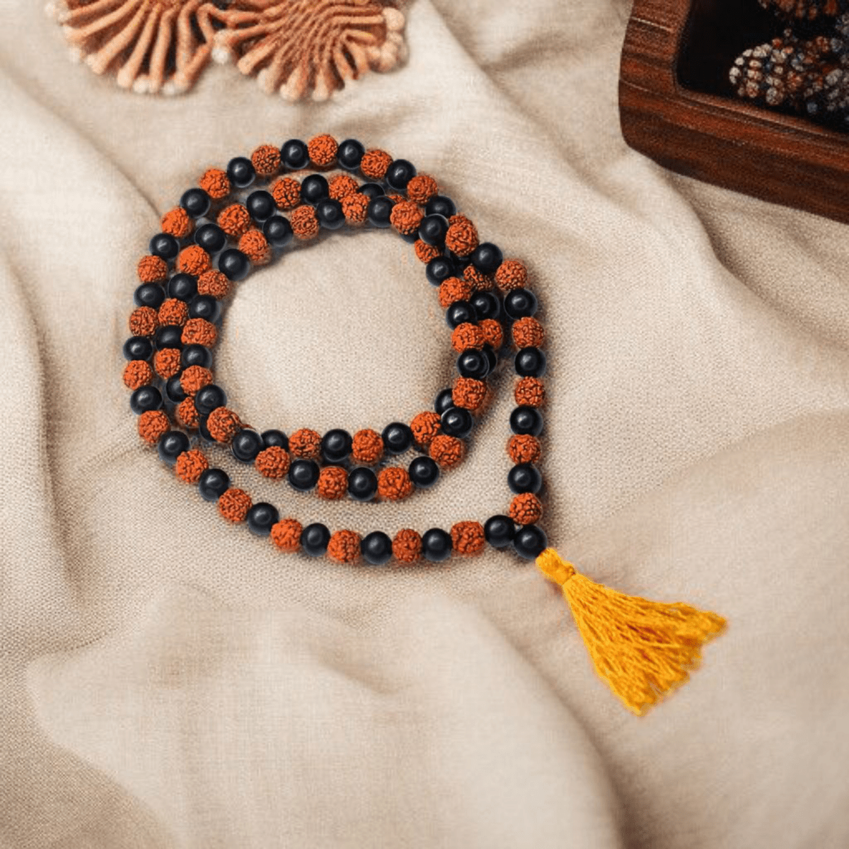 Karungali Rudraksha Mala 8MM with Lab Certificate | 108+1 Beads for Strength, Focus & Spiritual Growth – Ramshivay - Ramshivay