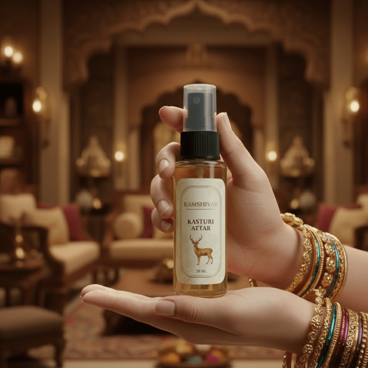 Kasturi Spray Attar - 20ml (Pack of 5) Floral Fragrance for Puja – Ramshivay - Ramshivay