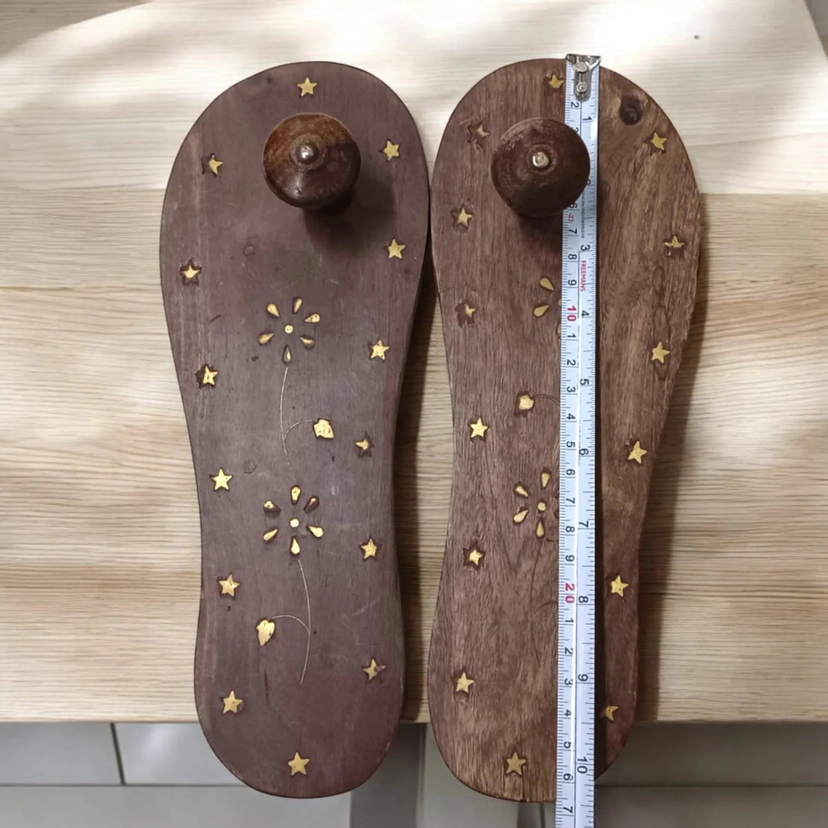 Khadau Wooden Slippers - Traditional Handcrafted Charan Paduka for Puja – Ramshivay - Ramshivay