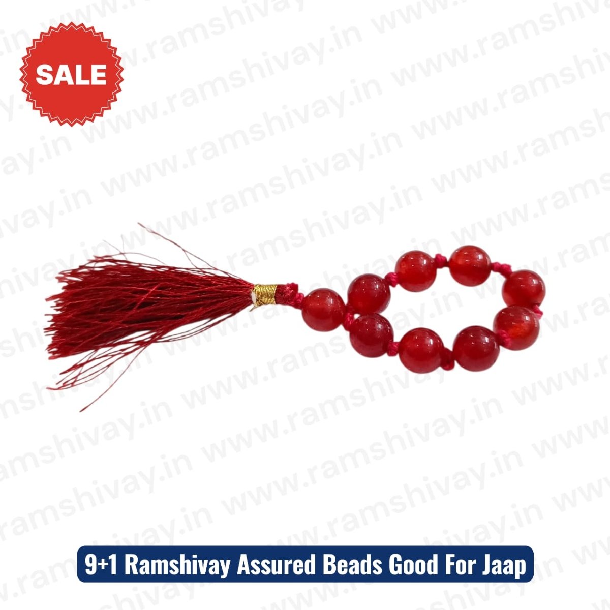 Lal Hakik Finger Mala 9+1 Beads with Lab Certificate | Pocket - Friendly Jaap Mala – Ramshivay - Ramshivay