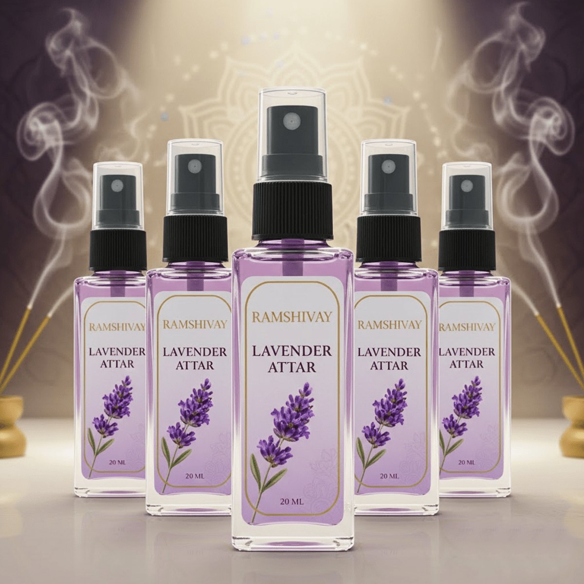 Lavender Spray Attar - 20ml (Pack of 5) Floral Fragrance for Puja – Ramshivay - Ramshivay