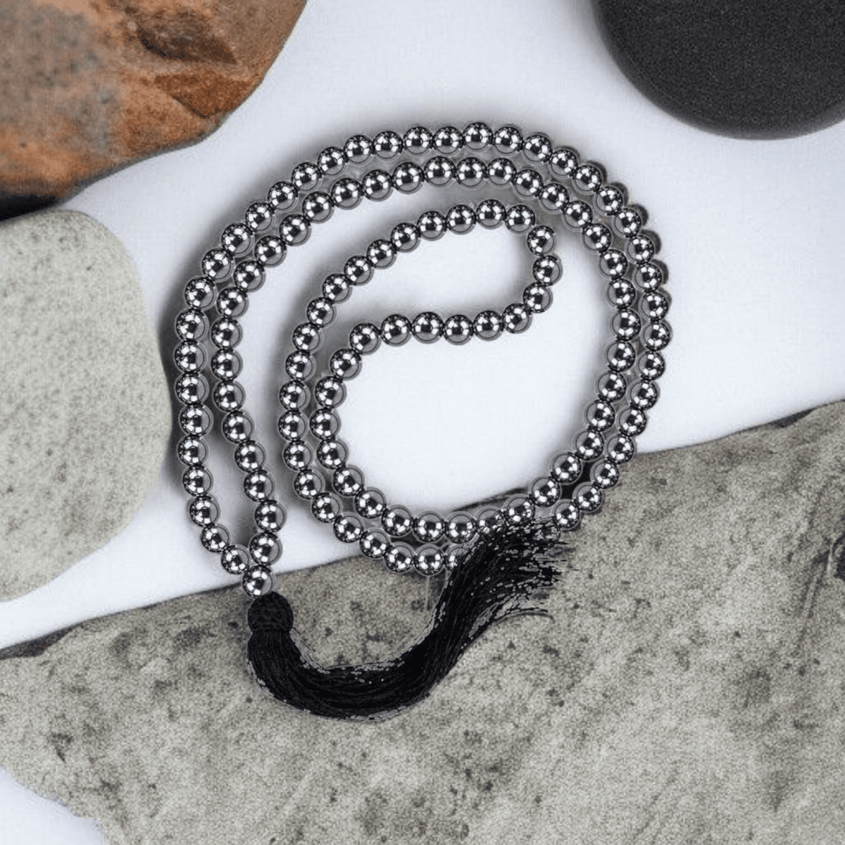 Magnet Mala 8MM with Lab Certificate | 108+1 Beads for Health, Circulation & Energy Balance – Ramshivay - Ramshivay