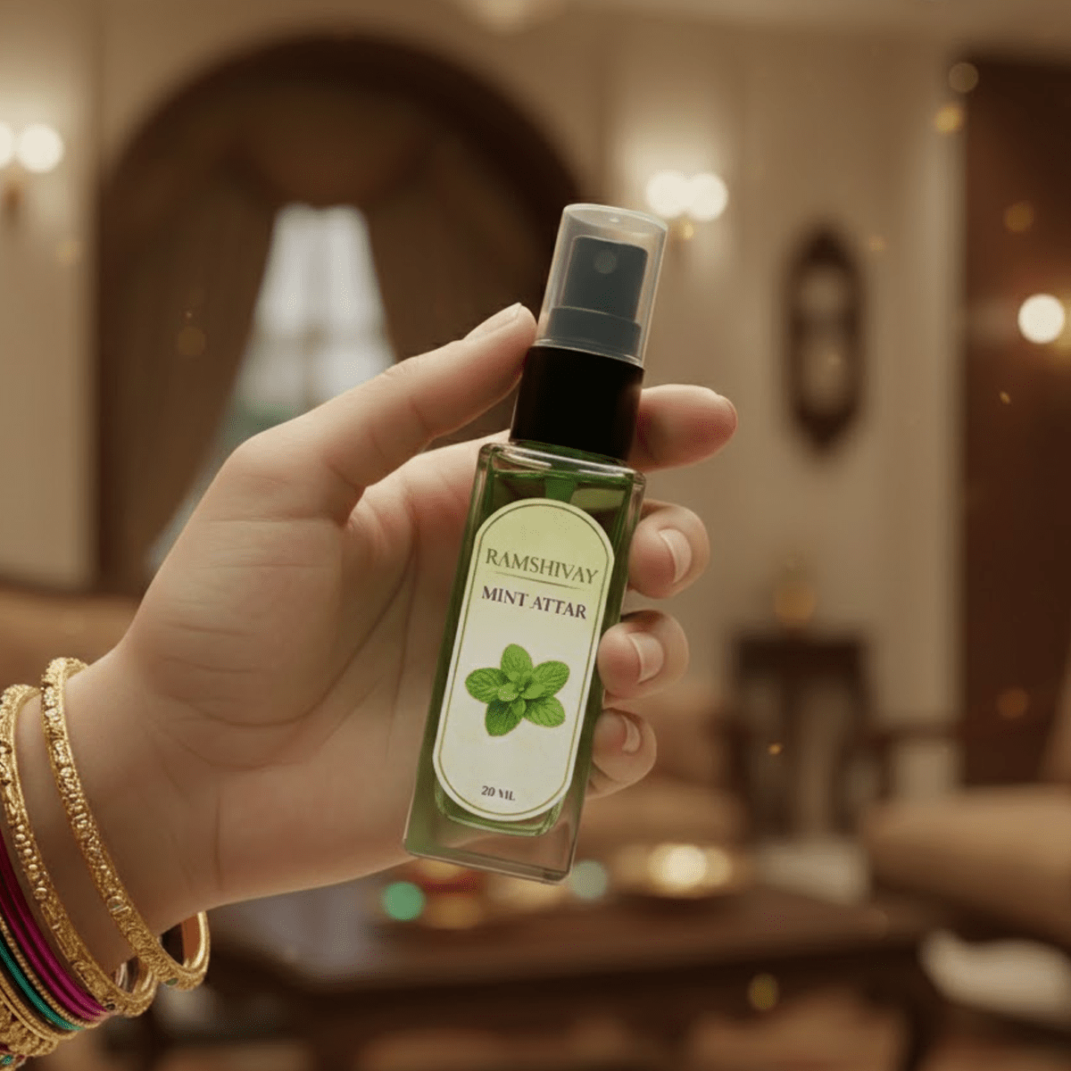 Mint Spray Attar - 20ml (Pack of 5) Refreshing Floral Fragrance for Puja – Ramshivay - Ramshivay