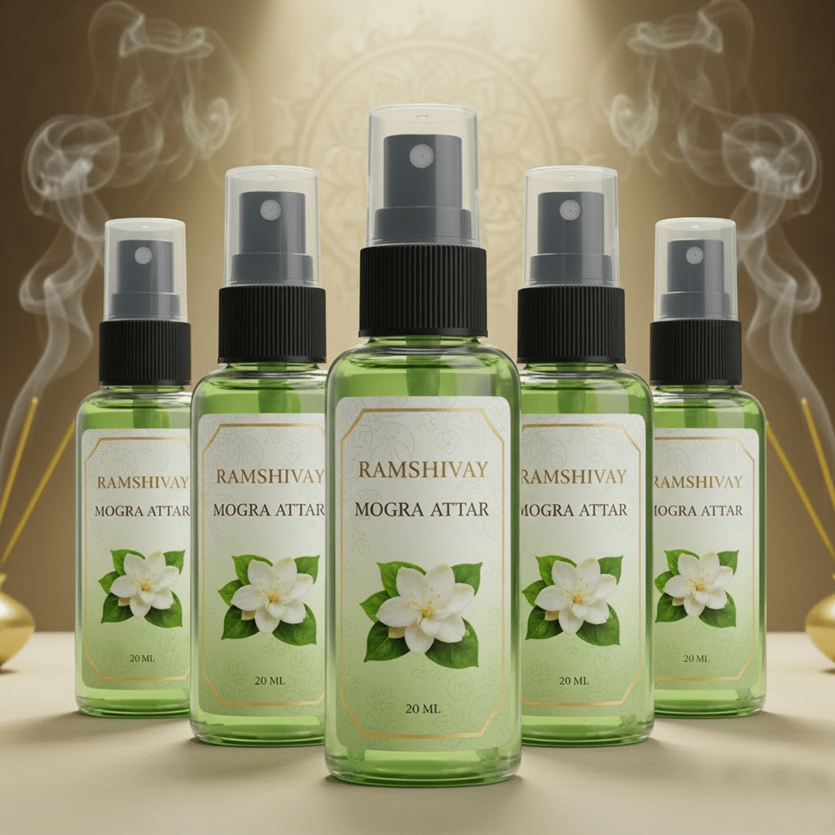 Mogra Spray Attar - 20ml (Pack of 5) Floral Fragrance for Puja – Ramshivay - Ramshivay