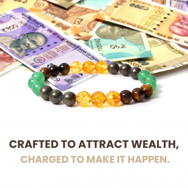 Money Magnet Bracelet (8mm) with Lab - Certified Gemstones for Wealth & Growth – Ramshivay - Ramshivay