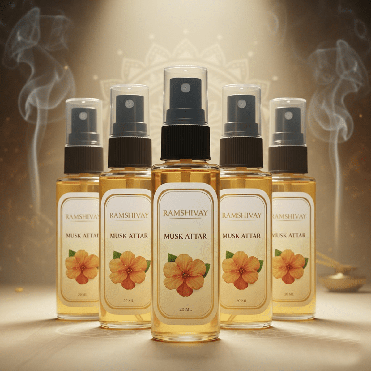Musk Spray Attar - 20ml (Pack of 5) Floral Fragrance for Puja – Ramshivay - Ramshivay