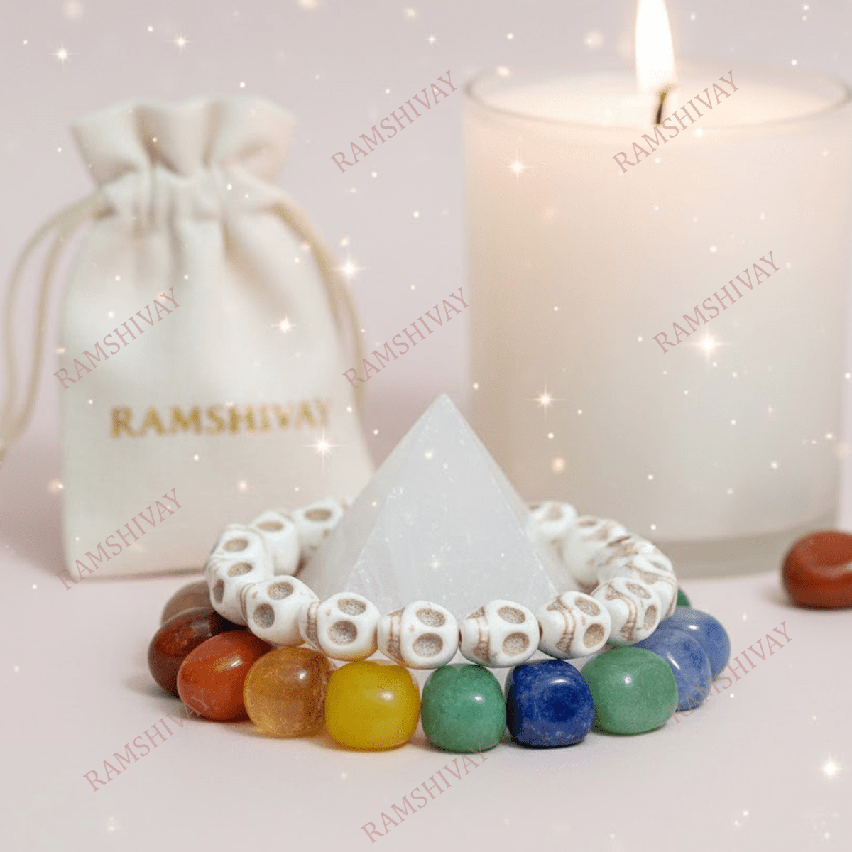 Narmund Bracelet (12mm) with Artificial Skeleton Beads for Spiritual Energy – Ramshivay - Ramshivay