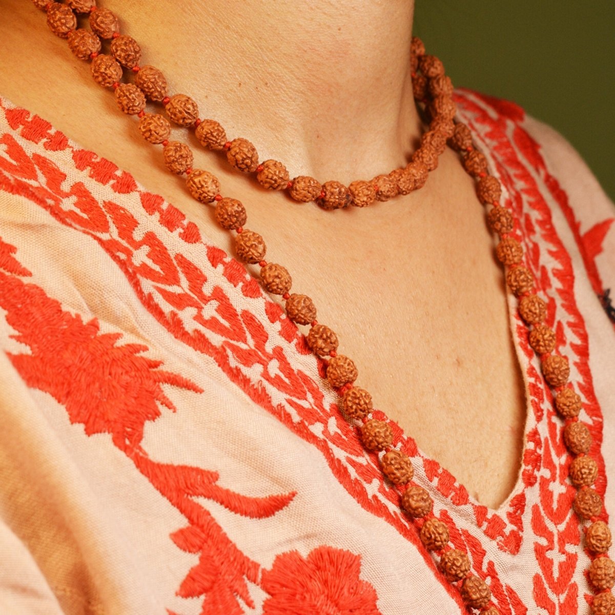 Natural 2 Mukhi Rudraksha Mala 108+1 Beads with Lab Certificate | Unity & Emotional Balance – Ramshivay - Ramshivay