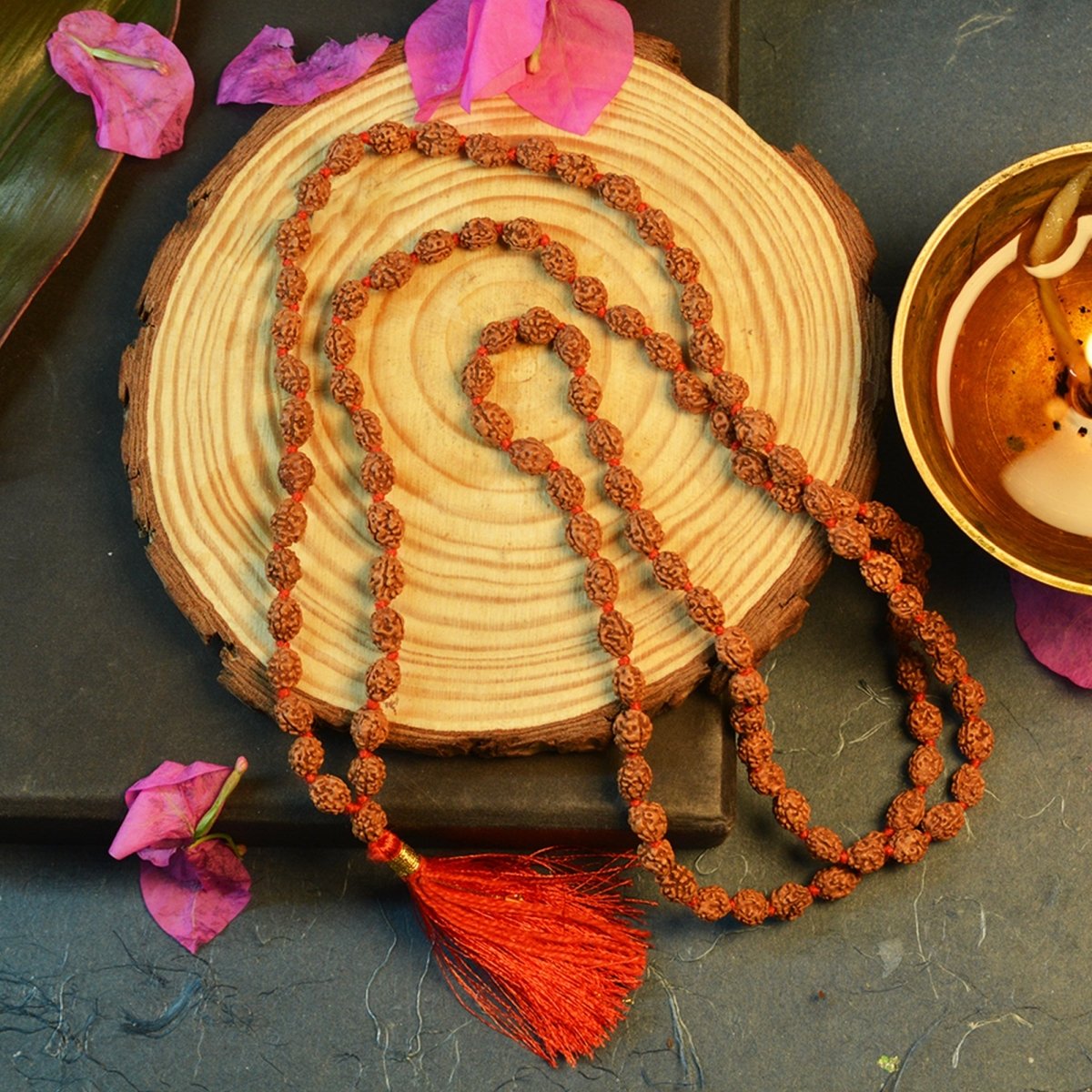 Natural 2 Mukhi Rudraksha Mala 108+1 Beads with Lab Certificate | Unity & Emotional Balance – Ramshivay - Ramshivay