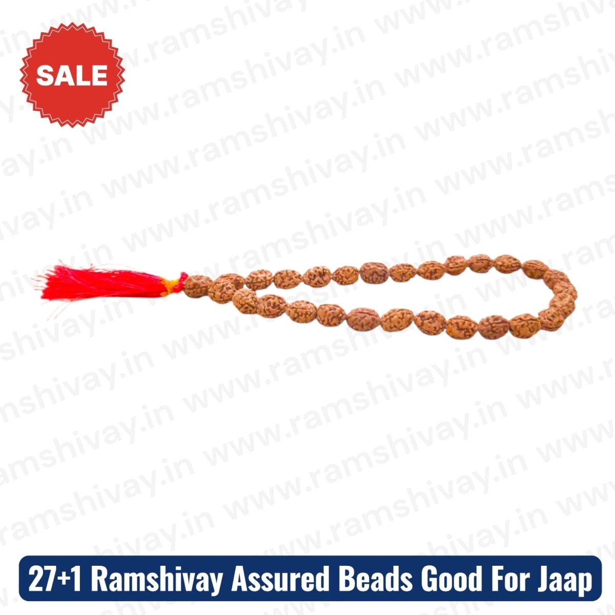 Natural 3 Mukhi Rudraksha Mala with 27+1 Beads | Best for Jaap & Easy to Carry – Ramshivay - Ramshivay