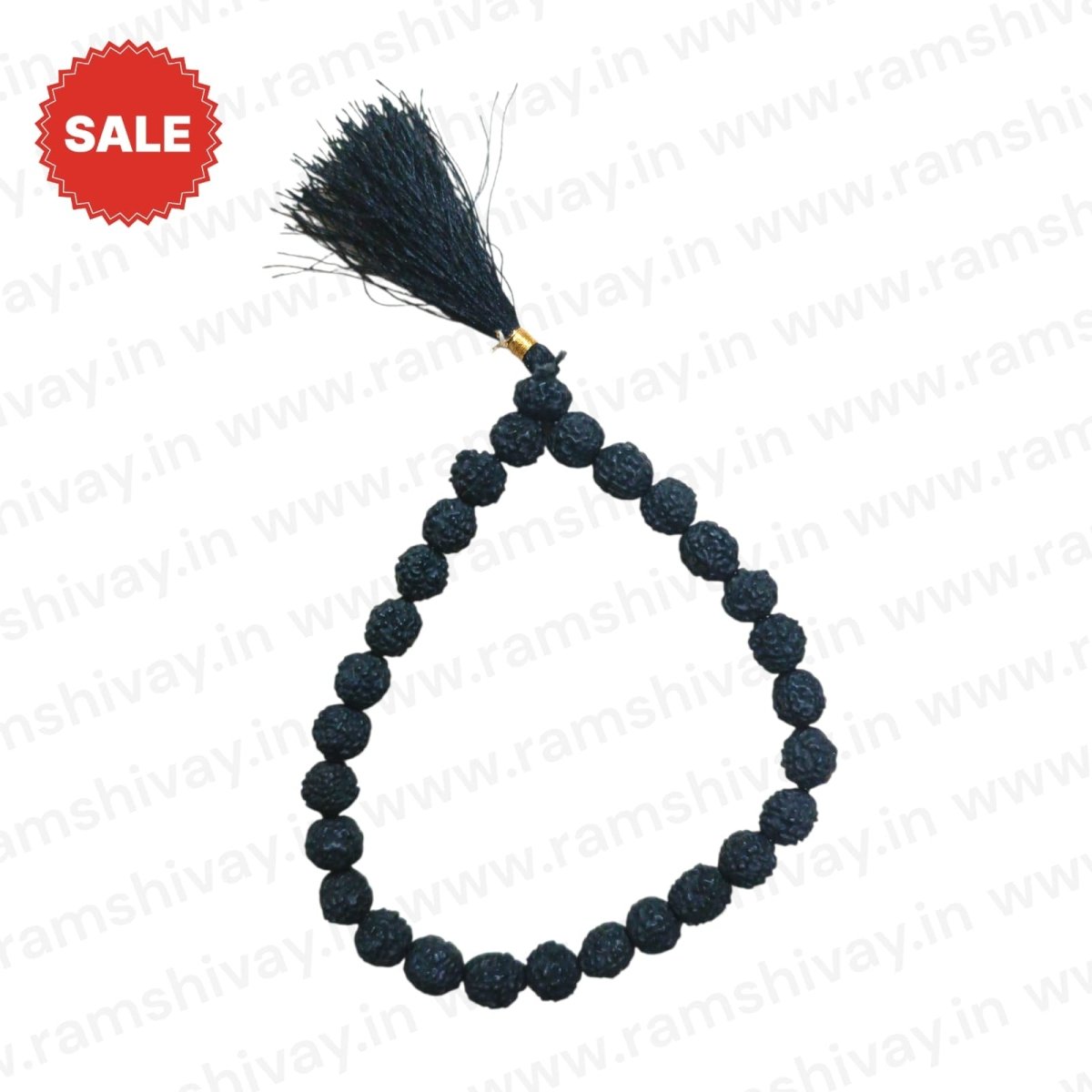 Natural 5 Mukhi Black Rudraksha Mala 27+1 Beads with Lab Certificate | Best for Jaap & Easy to Carry – Ramshivay - Ramshivay