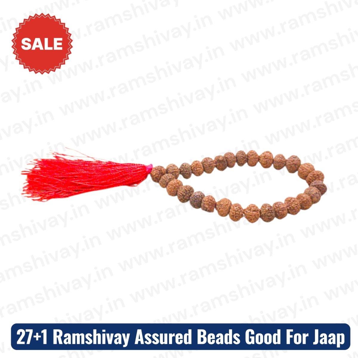 Natural 7 Mukhi Rudraksha Mala 27+1 Beads with Lab Certificate with Premium Jaap Mala Design | For Wealth, Peace & Shani Dosha Remedies – Ramshivay - Ramshivay