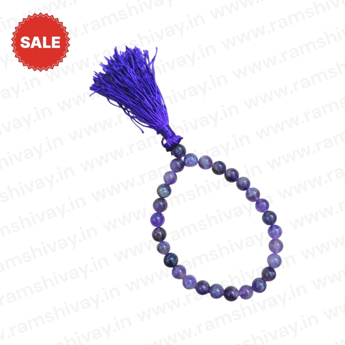 Natural Amethyst Mala 27+1 Beads with Lab Certificate | 8mm Jamunia Mala for Jaap – Ramshivay - Ramshivay