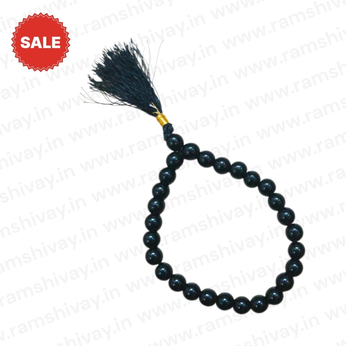 Natural Black Agate Mala 27+1 Beads with Lab Certificate | 8mm Kali Hakik Mala for Jaap & Wearing – Ramshivay - Ramshivay