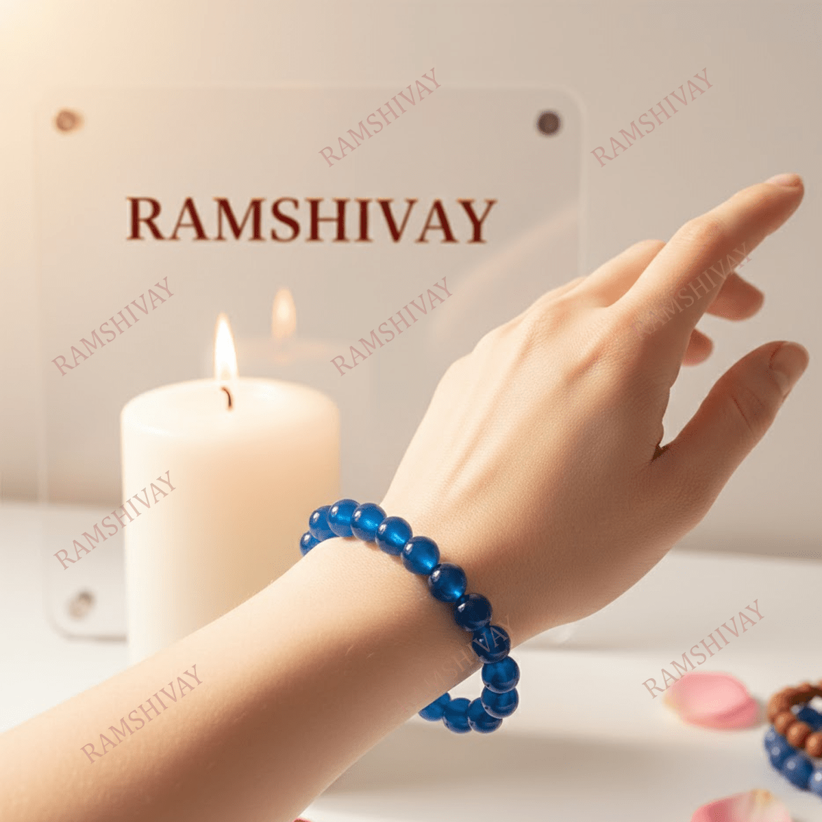 Natural Blue Agate (Hakik) Bracelet with Lab Certificate for Protection – Ramshivay - Ramshivay