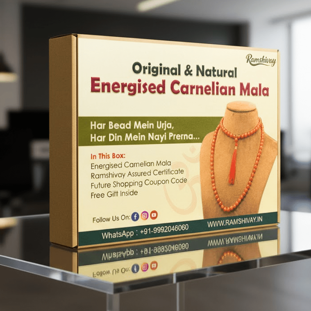 Natural Carnelian Mala 108+1 Beads with Lab Certificate | 8mm for Jaap & Wearing – Ramshivay - Ramshivay