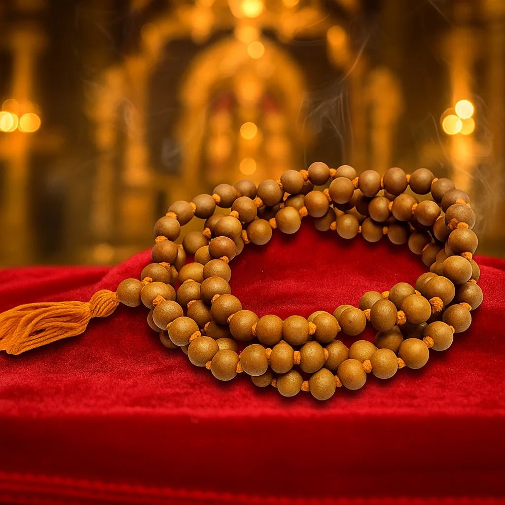Natural Chandan Mala 108+1 Beads with Lab Certificate | 8mm for Jaap & Wearing – Ramshivay - Ramshivay