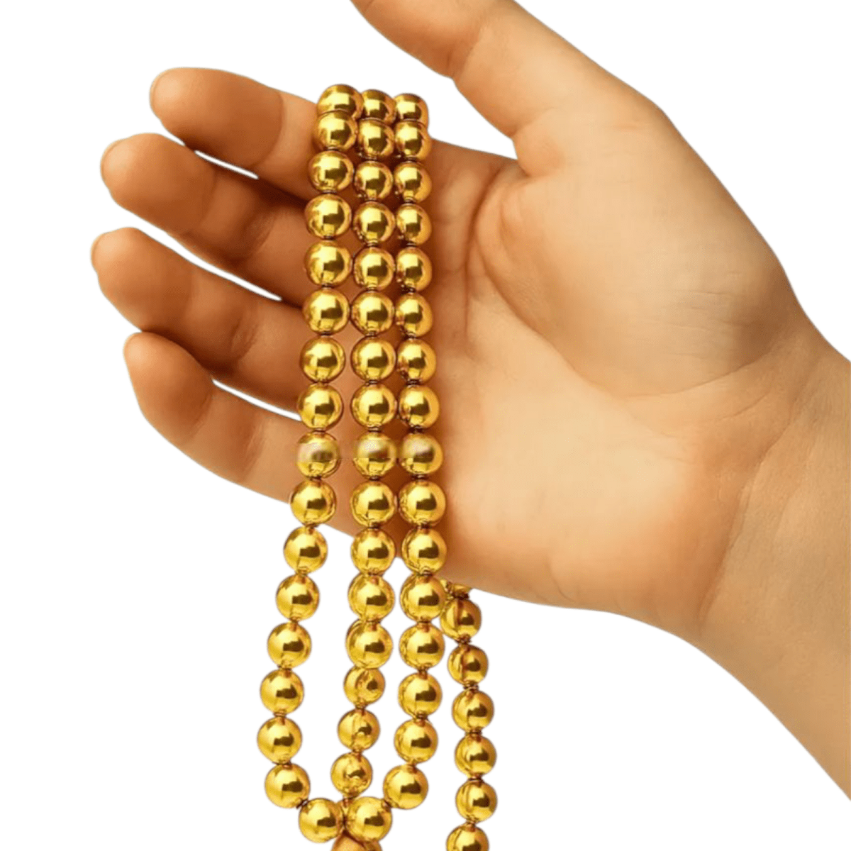 Natural Golden Pyrite Mala 108+1 Beads with Lab Certificate | 8mm Yellow Pyrite Mala for Jaap & Wearing – Ramshivay - Ramshivay