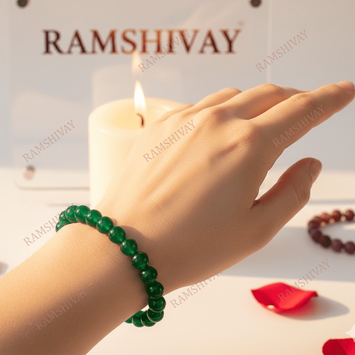 Natural Green Agate (Hakik) Bracelet with Lab Certificate for Energy Balance – Ramshivay - Ramshivay