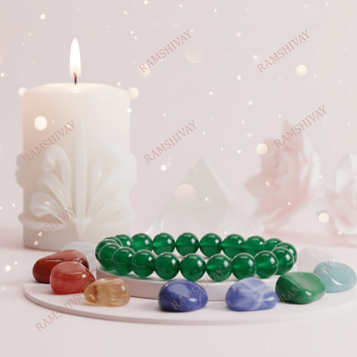 Natural Green Agate (Hakik) Bracelet with Lab Certificate for Energy Balance – Ramshivay - Ramshivay